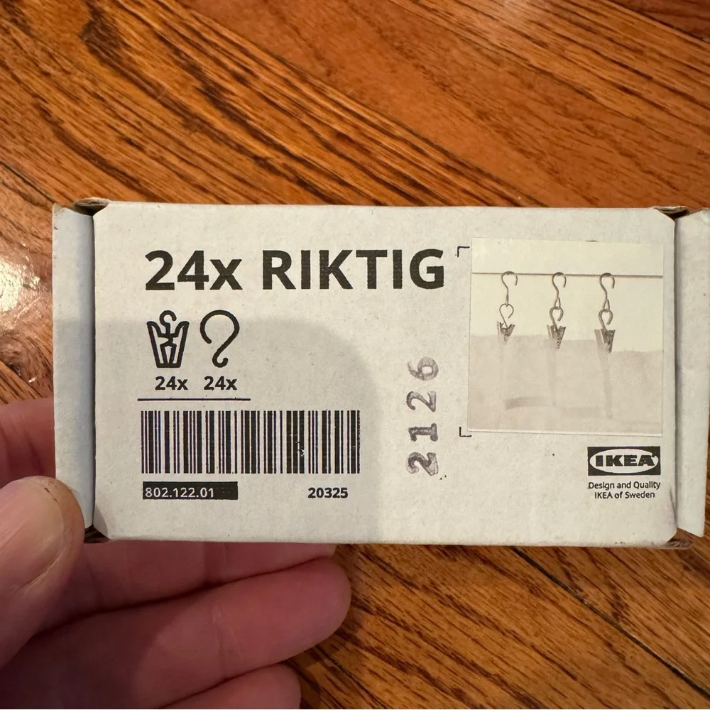 IKEA Riktig Silver Curtain Hooks with Clips